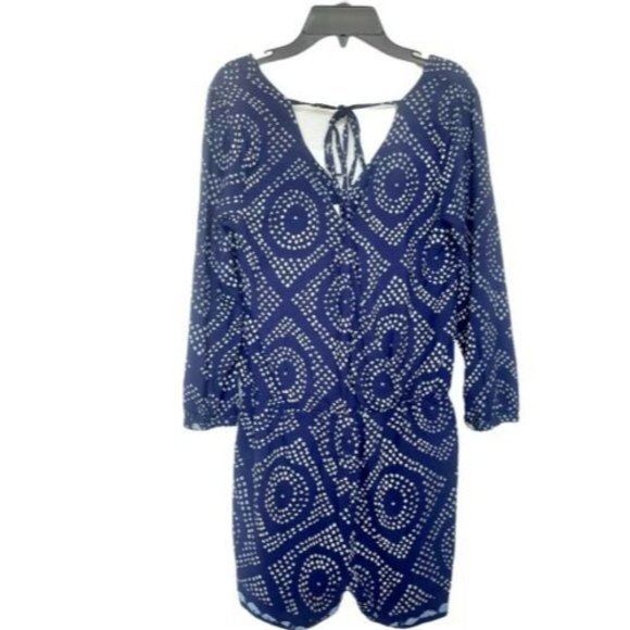 Sanctuary Romper Size XS Blue White Printed Polka Dot Short Womens Boho Colorful - Picture 6 of 12